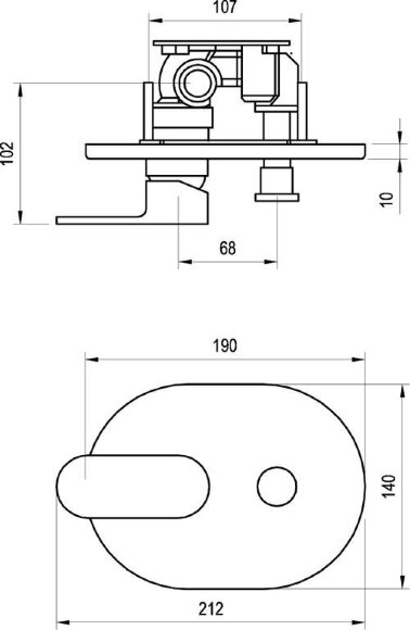 Смеситель скрытого монтажа Ravak Chrome CR 065.00 с переключателем для R-box