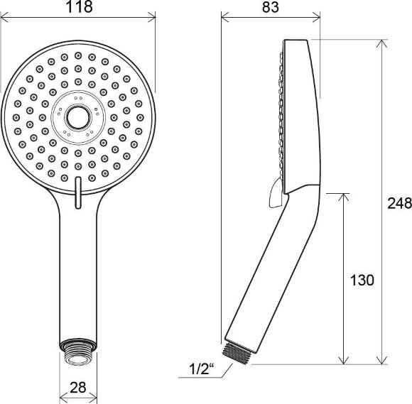 Лейка круглая Ravak 3 функции 953.00