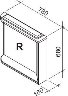 Зеркало Ravak Rosa с полкой M 780 L каппучино/белый