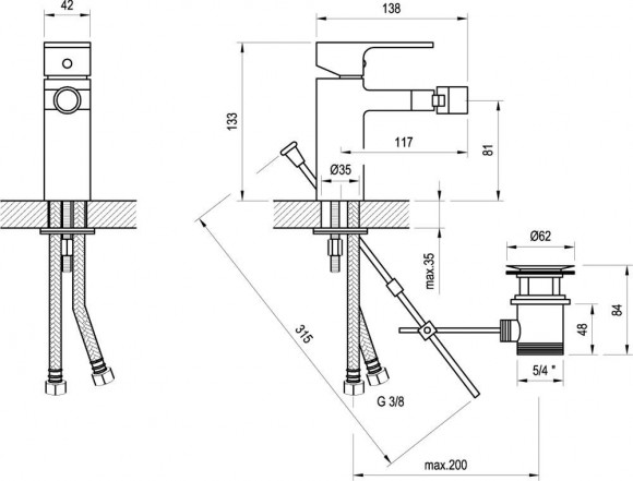 Смеситель для биде Ravak Chrome CR 055.00