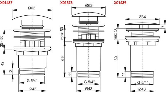Слив для умывальника "Хром" без закрытия стока