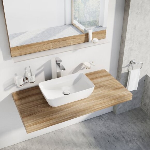 Фиксированный слив для умывальника белый