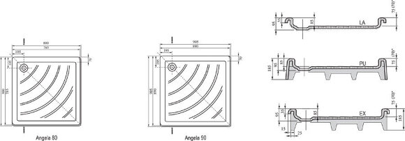 Душевой поддон Ravak Angela-90 LA