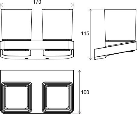 Держатель с двумя стаканами (стекло) TD 220.00