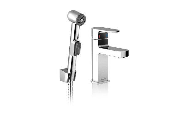 Смеситель для умывальника Ravak с гигиеническим душем и настенным держателем Ravak Chrome CR 012.00 Смеситель для умывальника Ravak с гигиеническим душем и настенным держателем Ravak Chrome CR 012.00