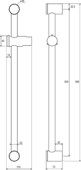 Душевой держатель подвижный Ravak 60 см 972.00