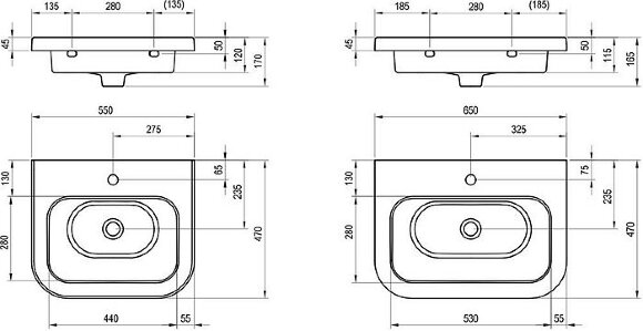 Керамический умывальник Ravak Chrome 650