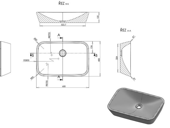 Умывальник Ravak Ceramic 600 R белый
