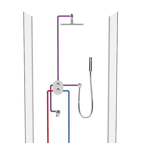 Смеситель термостатический скрытого монтажа CR 067.00 трехрежимный