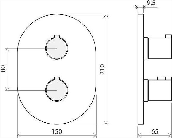 Смеситель термостатический скрытого монтажа CR 067.00 трехрежимный