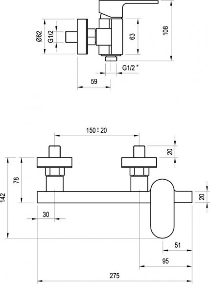 Смеситель для душа Ravak Chrome CR 032.00/150