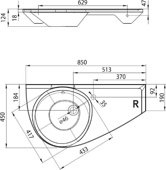 Умывальник Ravak Avocado правый