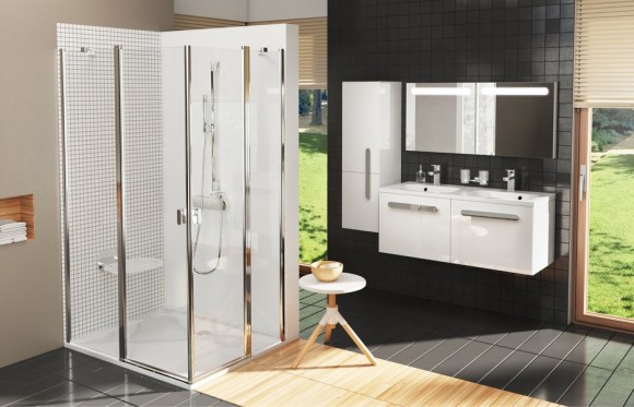 Шкаф боковой Ravak SB 350 Chrome белый/белый левый