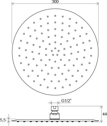 Лейка для душевого вывода Ravak Slim Chrome 300 мм 984.00