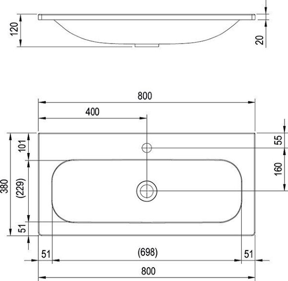 Умывальник Ravak Ring 800