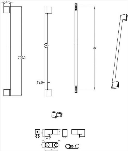 Душевой держатель подвижный Ravak Chrome 70 см 974.00