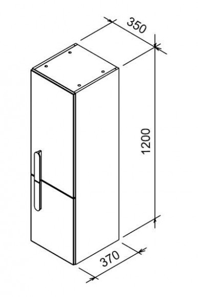 Шкаф боковой Ravak SB 350 CHROME капучино/белый правый