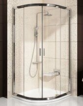 Душевой уголок полукруглый Ravak Blix BLCP4-80 сатин+графит