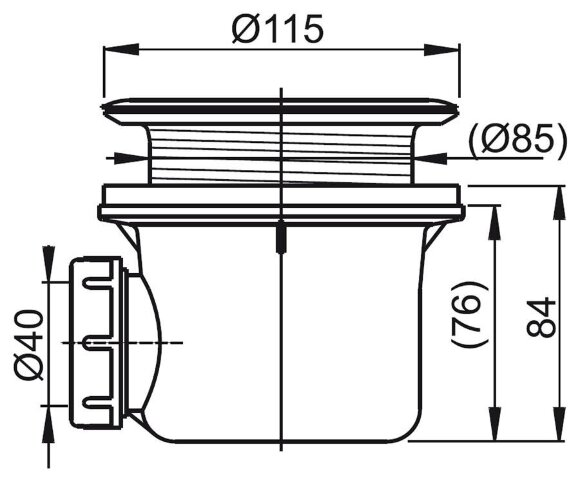 Сифон для поддонов Ravak Basic 90