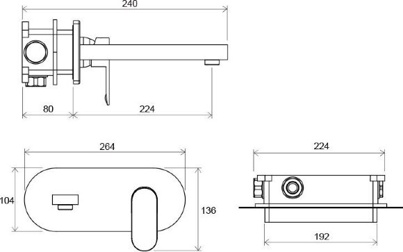 Смеситель для умывальника Ravak CR 019.00 скрытого монтажа