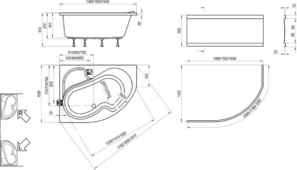 Акриловая ванна Ravak Rosa I 140x105 R