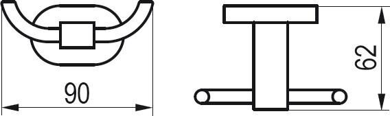 Двойной крючок Chrome CR 100.00