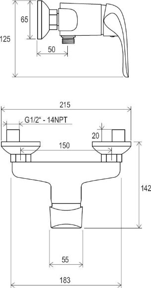 Смеситель для душа Ravak Rosa RS 032.00/150