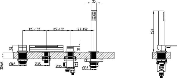 Смеситель для ванны Ravak врезной CR 025.00 Смеситель для ванны Ravak врезной CR 025.00