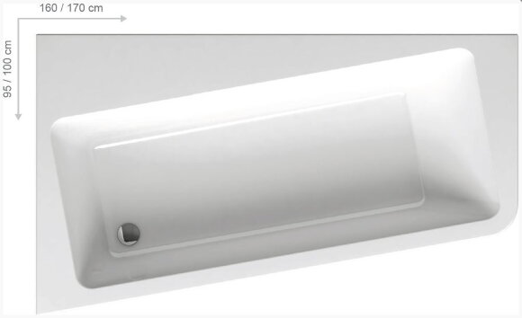 Акриловая ванна Ravak 10° 160x95 L