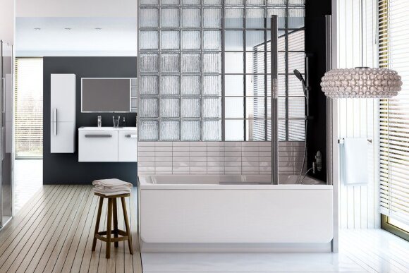 Шторка для ванны Ravak CVS2-100 P блестящий+транспарент