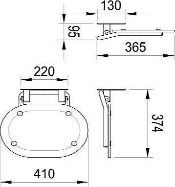 Универсальное сиденье для душа Ravak Chrome прозрачный/блестящий