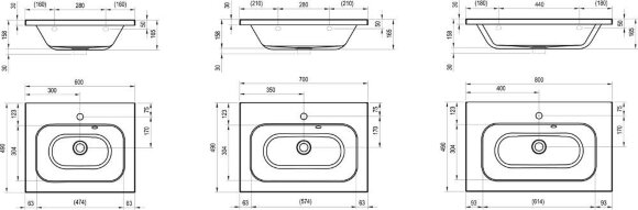 Умывальник Ravak Chrome 800 с открытым переливом