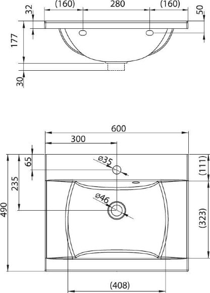 Умывальник Ravak Classic 600