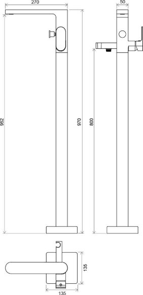 Смеситель для ванны Ravak напольный CR 080.00