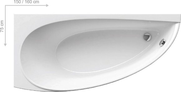 Акриловая ванна Ravak Avocado 150 x 75 L