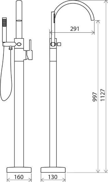 Смеситель для ванны Ravak напольный FM 080.00