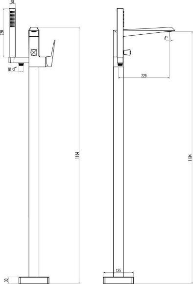 Смеситель для ванны Ravak напольный FM 081.00