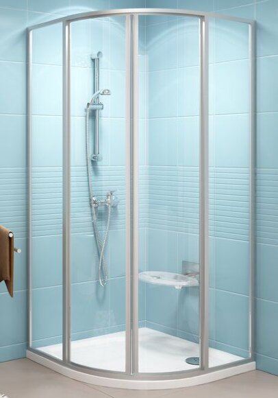 Душевой уголок полукруглый Ravak Supernova SKCP4-80 сатин+транспарент