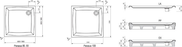 Душевой поддон Ravak Perseus-100 EX