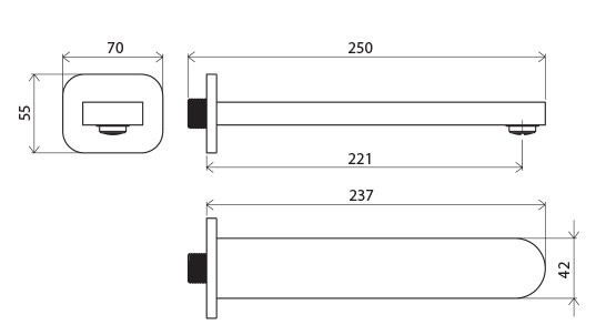 Излив на ванну Ravak Chrome CR 027.00