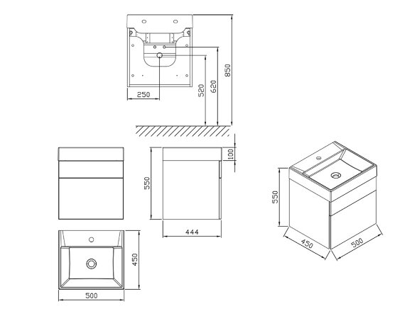 Тумба под умывальник Ravak SD Natural 500 белая