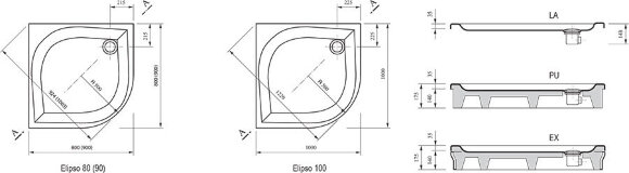 Душевой поддон Ravak Elipso-100 PAN Душевой поддон Ravak Elipso-100 PAN
