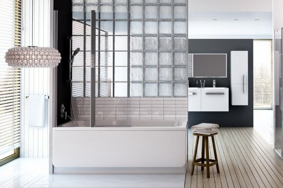 Шторка для ванны Ravak CVS2-100 L сатин+транспарент