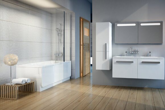 Шторка для ванны Ravak CVS2-100 P сатин+транспарент