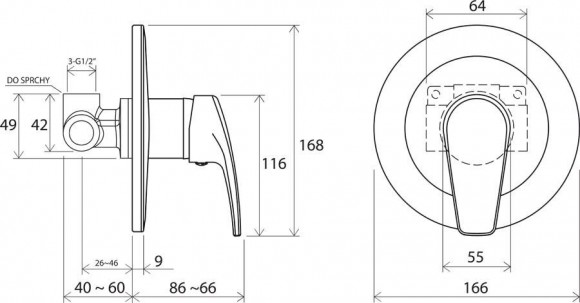 Смеситель скрытого монтажа Ravak Neo NO 062.00 без переключателя