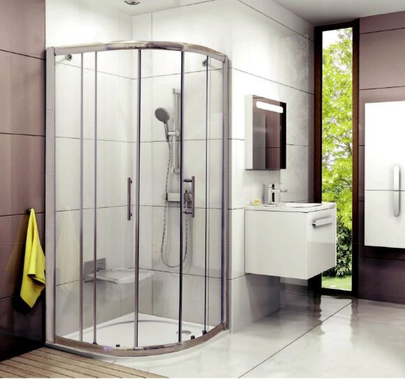 Душевой уголок полукруглый Ravak Blix XP2CP4-90 блестящий+транспарент