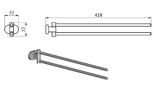 Полотенцедержатель поворотный 42 см CR 340.00