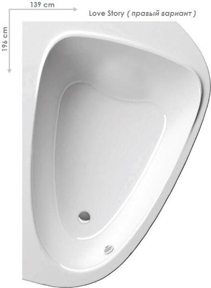 Акриловая ванна Ravak LoveStory II P 196x139