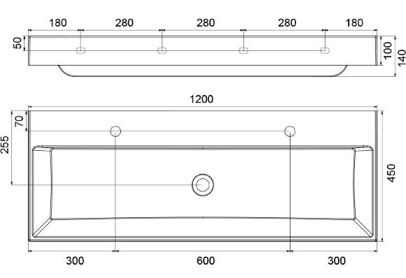 Умывальник Ravak NATURAL DUO 1200