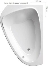 Акриловая ванна Ravak LoveStory II L 196x139
